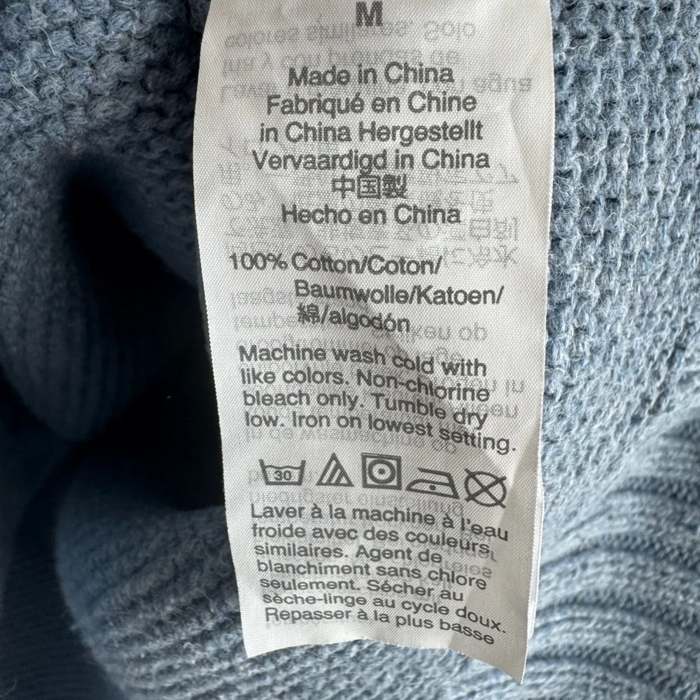 J. Crew Men's Light  Blue Garter Stitch Crewneck Sweater
